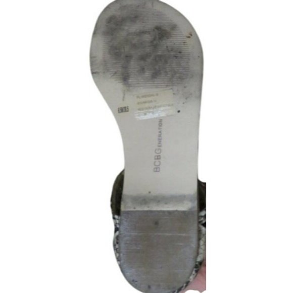 BCBG BCBGeneration Ginger Sequined Ankle Cuff Back Zip T-Strap Sandal Size 6.5 - Picture 8 of 11